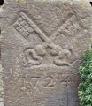 Inschrift mit der Jahreszahl 1724 auf einem Portalstein, Burg Eltville